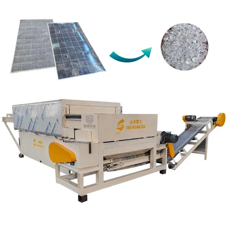 Neue Technologie Abfall-Solarpanels Recyclinganlage Glasentfernung Trennmaschine