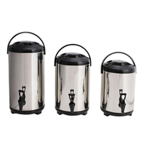 Distributeur de boissons portable en acier inoxydable avec poignée incurvée et double miroir, design classique, pour thé au lait, bubble tea et autres boissons, Guangdong
