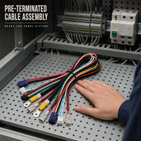 Faisceau de câblage pré-assemblé multi-branche avec connecteur multipol et borne à fourche pour applications industrielles et automobiles