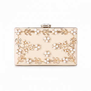 Cartera de mano de noche de lujo para mujer, de cintura alta, con estampado de letras y cuentas de diamantes de imitación de latón. - Product Image 1