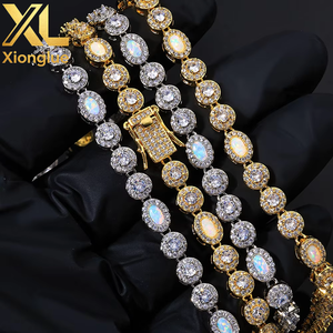 Chaîne Ice Sugar Hip Hop Européenne et Américaine en Argent S925 Plaqué Or 18K, 24 Pouces, Pierres Naturelles, Personnalisable - Product Image 2