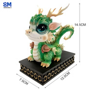 Figurine de dragon bébé sculptée en résine sur mesure SMC, base 3D, statue de dessin animé mignonne, décoration de bureau et de maison, Noël