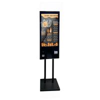 Kiosque de commande automatique 43 pouces avec écran tactile LCD, caméra, lecteur de code NFC et QR, imprimante thermique de tickets, sur pied pour restaurant