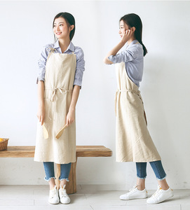 <span class=keywords><strong>Tablier</strong></span> à bavette de travail en lin de coton japonais coréen généreux Simplish pour le magasin de fleurs jardinage nettoyage pour <span class=keywords><strong>Amazon</strong></span> AliExpress - Product Image 4