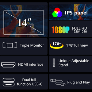 Trifold 360 ° xoay máy tính xách tay Extender LCD màn hình hiển thị Màn hình 14 inch máy tính xách tay Tương thích với 13.5-16.5 ''macos/Win/androrid - Product Image 3