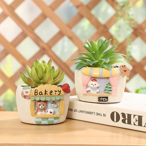 Pots à <span class=keywords><strong>plantes</strong></span> succulentes à thème ROOGO de dessin animé, personnages animaux, thé au lait/glace/<span class=keywords><strong>boulangerie</strong></span>, pot à fleurs pour bureau, maison et <span class=keywords><strong>jardin</strong></span> - Product Image 5