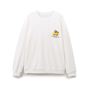 Felpa Casual alla Moda per Donna, Collo Tondo, Colore Bianco, Maniche Lunghe, Stampa Frutta, Vendita Calda - Product Image 1