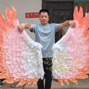 Ailes d'<span class=keywords><strong>ange</strong></span> en plumes blanches et violettes pour adulte, costume de fête de Noël, cosplay, danse, spectacle de scène, carnaval, Halloween, décoration festive - Product Image 2