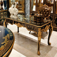 Bureau en bois massif de style européen Yips LD-2503-2367 pour salle d'étude, chambre à coucher, motif floral et d'oiseaux peint à la main, classique
