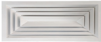 Diffuseur d'air de plafond carré à 4 canaux en aluminium détachable pour la ventilation CVC, design industriel moderne pour entrepôt et sous-sol
