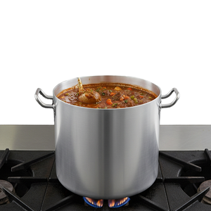 Commercial Stainless Steel Soup Stock <b>Pot</b> Modern Design Heat Resistant Large Capacity <b>Induction</b> Ready Lid Sustainable Dishwasher - Product Image 1