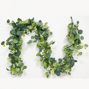 Fogliame Artificiale di Eucalipto <span class=keywords><strong>da</strong></span> 1,8 m, Ghirlanda Decorativa per Tavolo <span class=keywords><strong>da</strong></span> <span class=keywords><strong>Soggiorno</strong></span>, Composizione Floreale per Matrimoni - Product Image 1