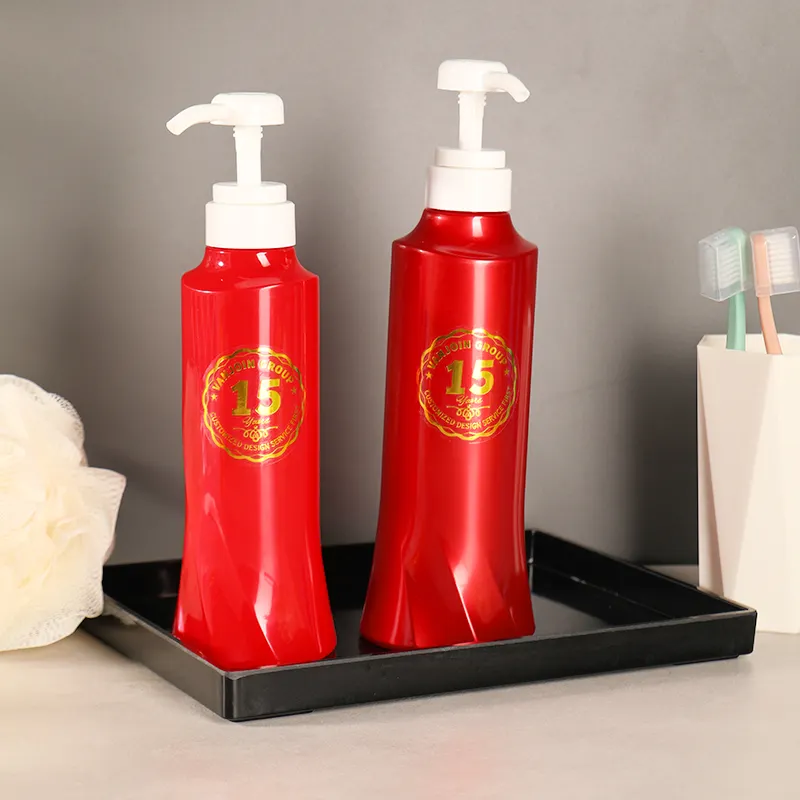 500ML Custom Brown Green Red White Empty Body Lotion Plastic Bottle With Lotion Pump 500cc Liquid Soap Container For Shampoo