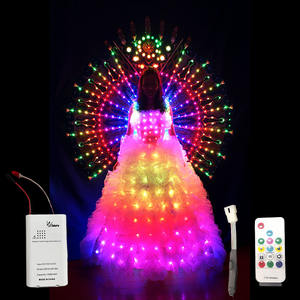 Costumi da ballo LED luminosi con grande telaio posteriore ricaricabile, abbigliamento luminoso per ballerini professionisti - Product Image 6