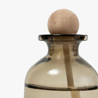 2024 luxe nouveau Design Transparent thé couleur 100ml boule de bois bâton vide verre maison parfum diffuseur bouteille liège étanchéité