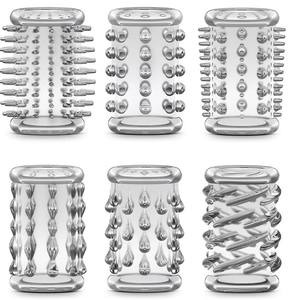 Set de 6 Anillos para Pene con Forma de Perlas Reutilizables, de Cristal con Fricción Intensa, para Mayor Placer y Retraso de la Eyaculación - Product Image 3