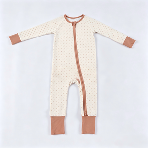 Combinaisons pour bébé en bambou personnalisées, Combinaison à fermeture éclair pour nouveau-né, Vêtements pour bébé unisexe garçon fille en gros - Product Image 5
