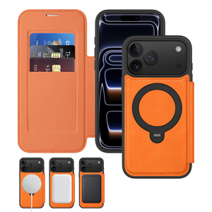 เคสหนังสำหรับ iPhone 17 Pro ด้านในบุหนัง พร้อมห่วงคล้องนิ้ว, เคสหนังพับได้สำหรับ iPhone 18 - Product Image 4