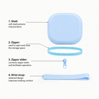Porte-monnaie en silicone personnalisé OEM avec fermeture éclair, étanche, anti-chute, extensible, pour écouteurs, unisexe, avec porte-clés, idéal comme cadeau