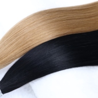 Extensions de cheveux brésiliens Remy à double trame alignée, 100 % cheveux humains, lisses, avec micro-perles/nano-rings pré-attachés