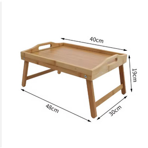 Bandeja portátil de bambú para el desayuno con asas y patas plegables para usar en la cama o en la sala de estar - Product Image 4
