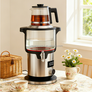 Elettrodomestico pentola di vetro borosilicato 2 in1 Samovar Double Kettes 2000W tacchino 5,6 l grande capacità caldaia ad acqua Set bollitore <span class=keywords><strong>per</strong></span> tè - Product Image 1