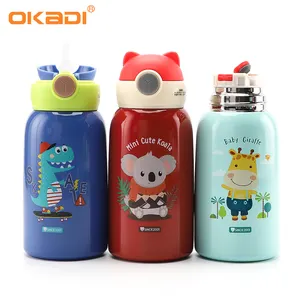 Custom Cute Kids Water Bottle Stainless Steel Insulated Metal Bpa Free Kids Water Bottle With Straw For Kids School