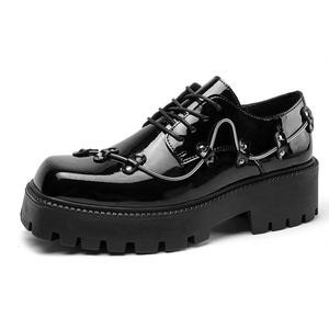 Nouvelle Collection 2026 : Chaussures Derby à plateforme avec embellissements printaniers, style rétro britannique, bout carré, chaussures épaisses minimalistes - Product Image 6