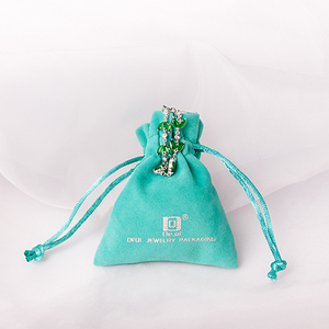 Custom Print Colorful logo Small Velvet Luxury Jewelry Set Packaging Dust Proof Envelope <b>Pouch</b> Drawstring Gift Bag for Jewellery - Product Image 2
