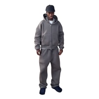 Ensemble de survêtement homme personnalisé avec logo, coupe ample, évasée, 100 % coton, fermeture éclair, par le fabricant – Hoodies et pantalons de survêtement pour hommes