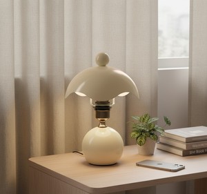 Lámpara de Mesa LED con Base de Madera, Luz Blanca Cálida 2700K, Control Táctil, Diseño Minimalista, 37cm de Altura, Funciona con Batería, Luz Nocturna Regulable - Product Image 5
