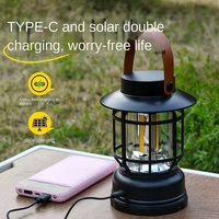 Nouvelle lampe de camping solaire étanche et durable, rechargeable, pour la maison et l'extérieur, lampe de tente LED, ambiance rétro, lampe cheval, éclairage