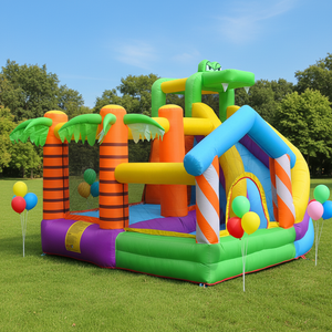 Castillo Inflable Comercial con Tobogán <span class=keywords><strong>para</strong></span> Niños, con Diseño de Cocodrilo, <span class=keywords><strong>para</strong></span> Parques de Diversiones al Aire Libre - Product Image 2