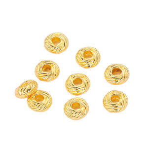 18K Gold Plated <b>Copper</b> Pineapple Knot Bead Spacer Round Loose Beads For <b>Bracelet</b> Making Jewelry Accessories - Product Image 4