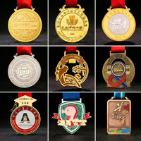Médailles et trophées sur mesure Plaqué or argent Moulage en alliage de zinc bon marché Médailles de football sportif en métal et bronze sur mesure