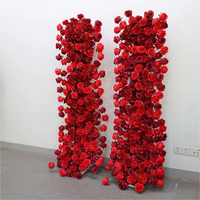 Arrangement de fleurs artificielles roses rouges pour cérémonie de mariage, événement, centre de table floral, décoration de scène