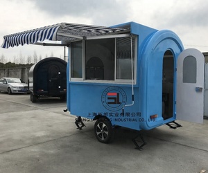 Standard Size Blue Fiberglass Camper Caravan/ Ce <strong>Proved</strong> Mobile Trailer for Ice Cream Hamburger Machines/ Customized BBQ Truck - Product Image 5