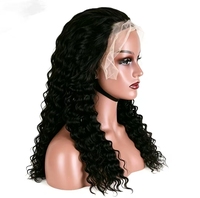 Perruques Full Lace Front en Cheveux Humains Remy 100% Naturels, 32 Pouces de Long, Dentelle Transparente, Sans Colle, Ondulations Profondes, Cheveux de Bébé, pour Femmes Noires, Vente en Gros
