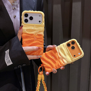 Coque de téléphone 3D à texture froissée contrastée pour iPhone 16 Pro Max / 17 / 15 / 14, Housse de protection antichoc de luxe - Product Image 4