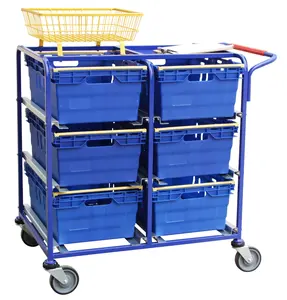 WD-1 Grote Capaciteit E-Shop Behandeling Trolley Hand Duw 3 Lagen Magazijn Pickcart