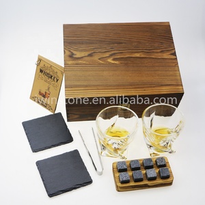 IWINSTONE hecho a mano caja de madera con calidad Premium giro vasos de whisky conjunto - Product Image 2