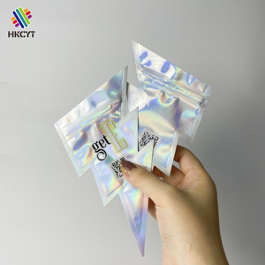 ถุงพลาสติกแบบโฮโลแกรมที่สามารถปรับแต่งได้สำหรับทุกรูปร่างอุปกรณ์เครื่องสำอางแผ่นอลูมิเนียมฟอยล์ PE - Product Image 5