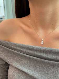 Collar de Plata de Ley 925 con Colgante de Moissanita en Forma de Pera, Colgante Solitario en Forma de Lágrima, Joyería para Regalo de Boda o Fiesta - Product Image 2