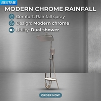 Ensemble de douche à affichage numérique Lumière de salle de bain Robinet de douche à jet arrière à cinq fonctions Paquet de système de douche gris