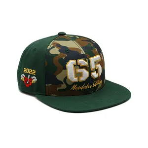 도매 6 패널 Snapback 3d 자수 모자 도매 육군 녹색 3d 퍼프 자수 로고 Snapback 모자