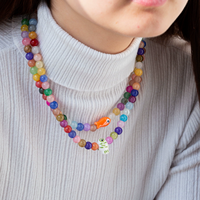 Collar de peces con cuentas SongYi, resistente al deslustre, para mujer, impermeable, estilo Y2K, con dije de pez de cristal colorido, ideal para la playa