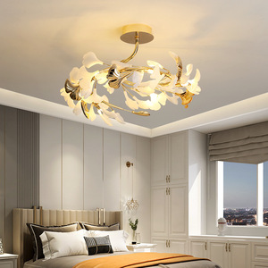 PM Luxe keramische Ginkgo blad plafondlamp gouden takken bladeren <span class=keywords><strong>design</strong></span> ronde plafondlamp woonkamer eetkamer slaapkamer kunst hanglamp - Product Image 3