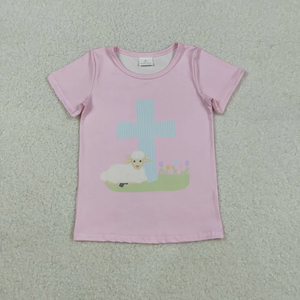 Camisetas con estampado de conejitos para niñas, camisetas de Pascua, camisetas de verano para hermanas - Product Image 3