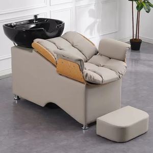 Chaise de salon de coiffure au design moderne avec lavabo en céramique pour salons de beauté et chambres à coucher - Chaise de lavage de cheveux et de shampooing - Product Image 4