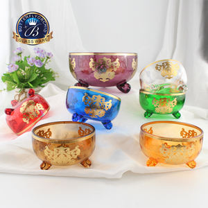 Ensemble de bols de service islamiques arabes de luxe, 1 grand, 6 petits et 6 bols décorés de couleurs, dernier design pour le Ramadan et la table familiale, vente en gros - Product Image 3